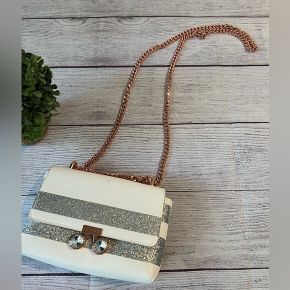 Ted Baker Nemie Rowing Glitter Stripe Leather White / Silver - Picture 6 of 12